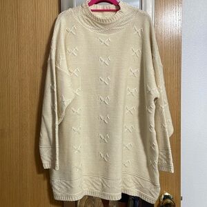 Incognito 1X cream oversized cream bulky sweater with ski Norwegian vibes